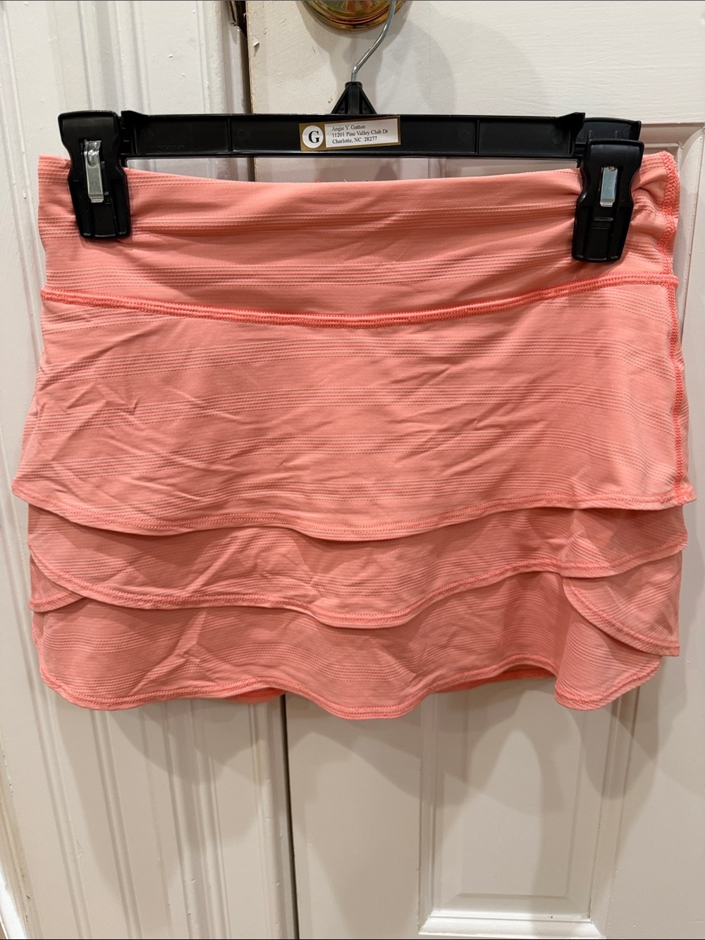 Athleta Coral Pink Tiered Ruffle Mini Skort